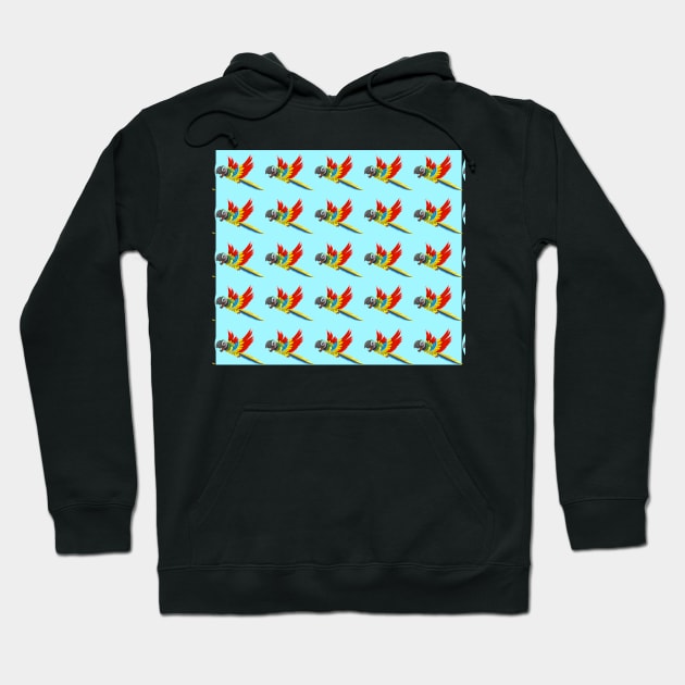 Parrot on Blue Background Cute Bird Animal Social Distancing FaceMask Hoodie by gillys